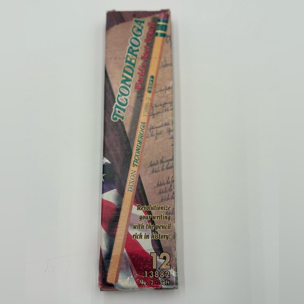 Vintage Dixon Ticonderoga No.2 Pencils‎ 13882 Soft USA 12 Count New in Box NOS